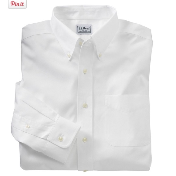 Men's Wrinkle-Free Pinpoint Oxford Cloth Shirt, Slim Fit white - Picture 1 of 6